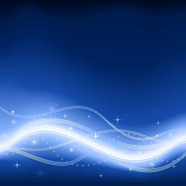 Bleu brillant vecteur fantaisie fond avec des étoiles — Image vectorielle
