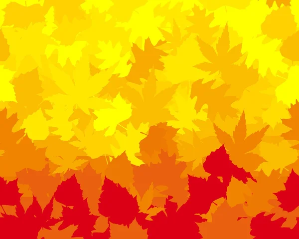 Zářivě barevné podzimní listí, vektor tapety — Stockový vektor