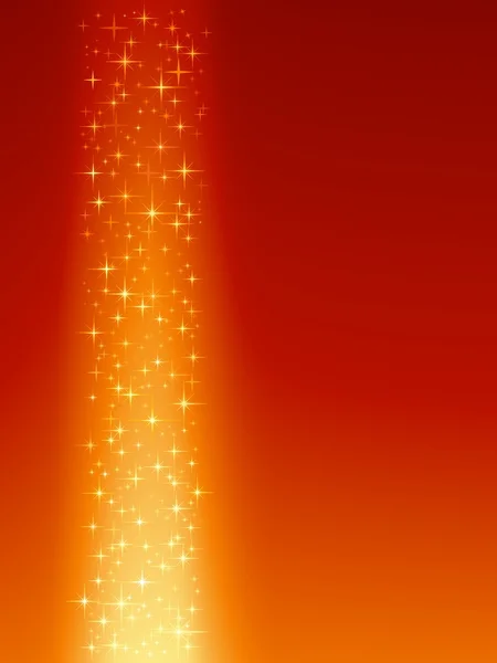 Feestelijke rood oranje achtergrond met sterren — Stockvector