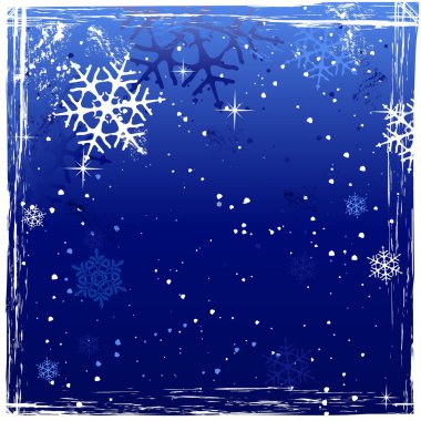 Blue grunge winter background clipart