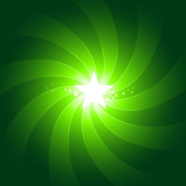 Vibrant green light burst background with shiningcenter star clipart