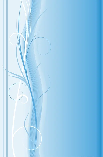 渦巻き模様の花の青色の背景色 — ストックベクタ