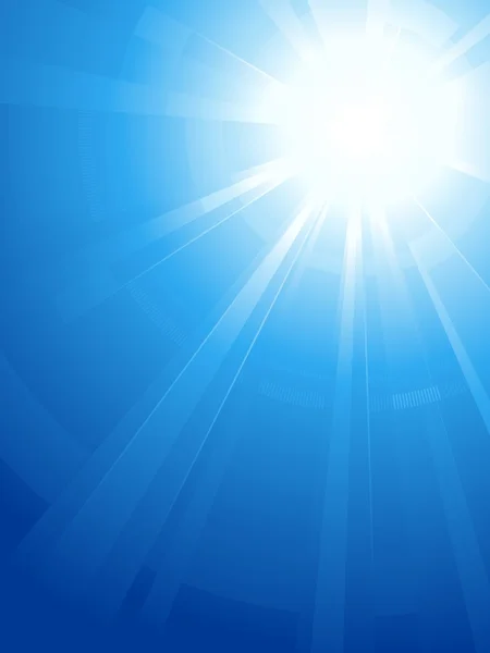 Blue sky with glaring sun — Stock Vector