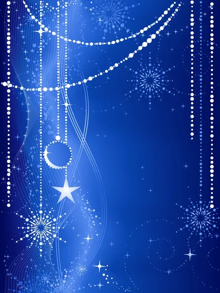 Fond bleu de Noël avec des ornements — Image vectorielle