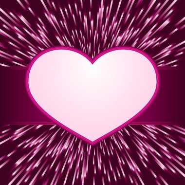 Pink purple explosion of light with centered heart frame with space for your text. Great for your romantic designs, or for Valentines day. clipart