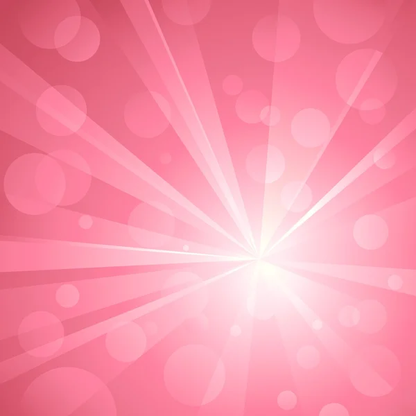 Pink light burst with shiny light dots — Stock Vector