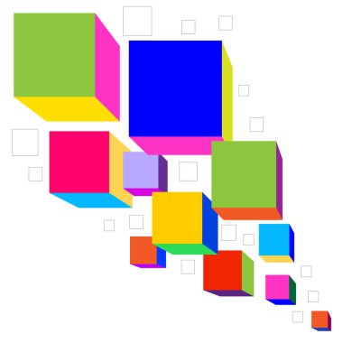 Colorful cubes clipart