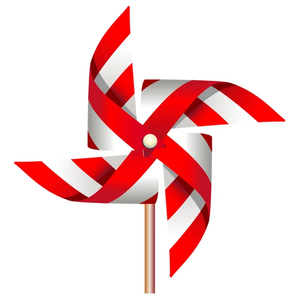 Rotes Windmühlenspielzeug — Stockvektor