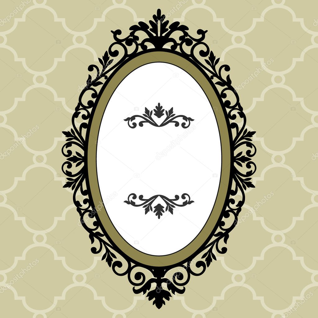 Decorative oval vintage frame