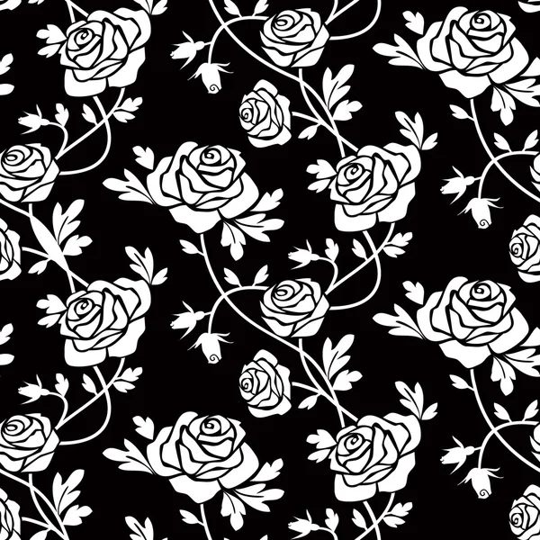 Білі троянди на чорному — стоковий вектор