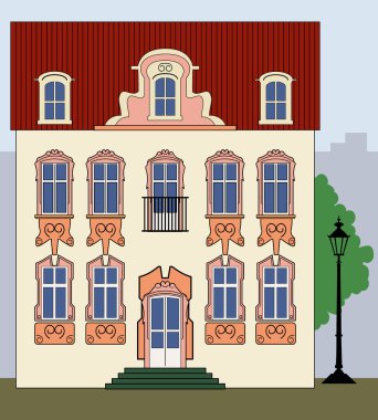 Romantic old town house clipart