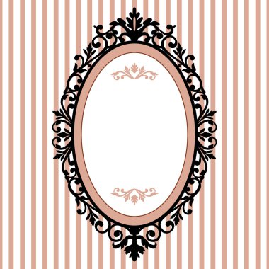 Decorative oval vintage frame clipart