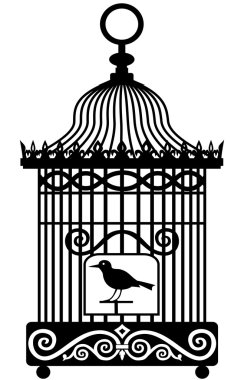 Vintage birdcage clipart