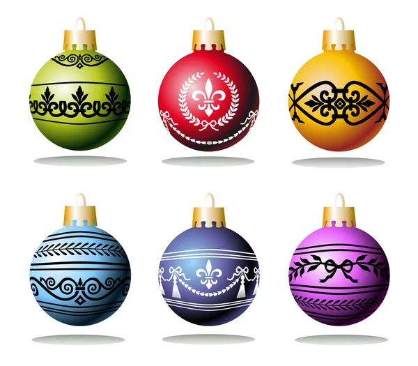 Bolas e ornamentos de Natal — Vetor de Stock