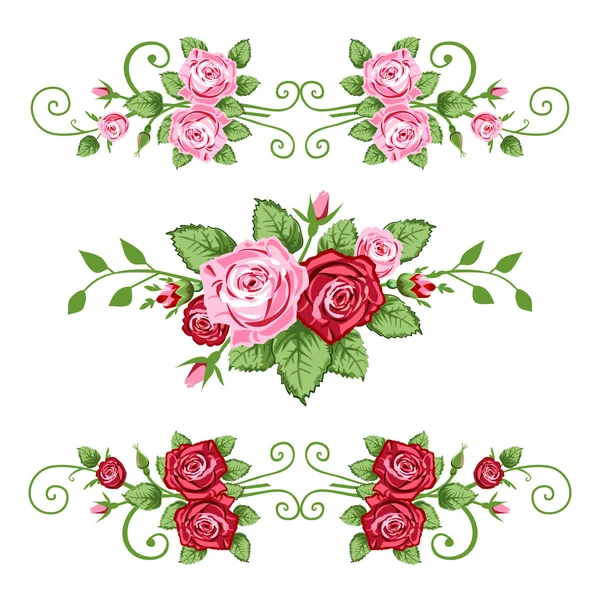 Banner Vectorial Estilo Victoriano Con Rosas Elementos Diseño Para Diseño — Vector de stock