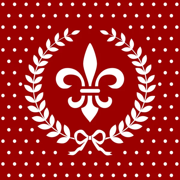 Fond Vectoriel Royal Rétro Avec Fleur Lis Sur Rouge Motif — Image vectorielle