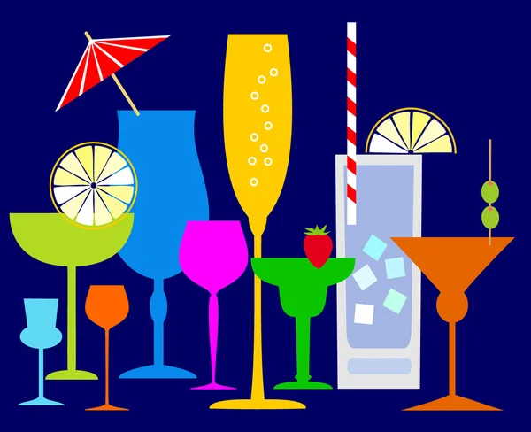Cocktails colorés — Image vectorielle