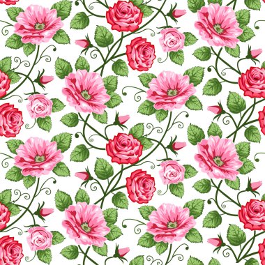 Seamless roses pattern clipart