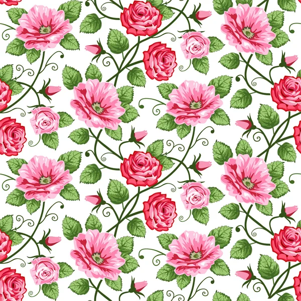 Modèle de roses sans couture — Image vectorielle