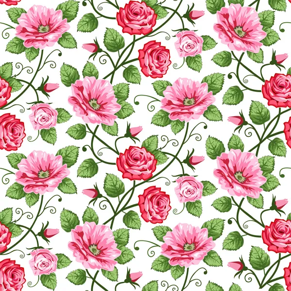 Padrão de rosas sem costura Ilustrações De Stock Royalty-Free