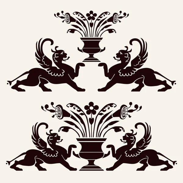 Reihe heraldischer Ornamente — Stockvektor