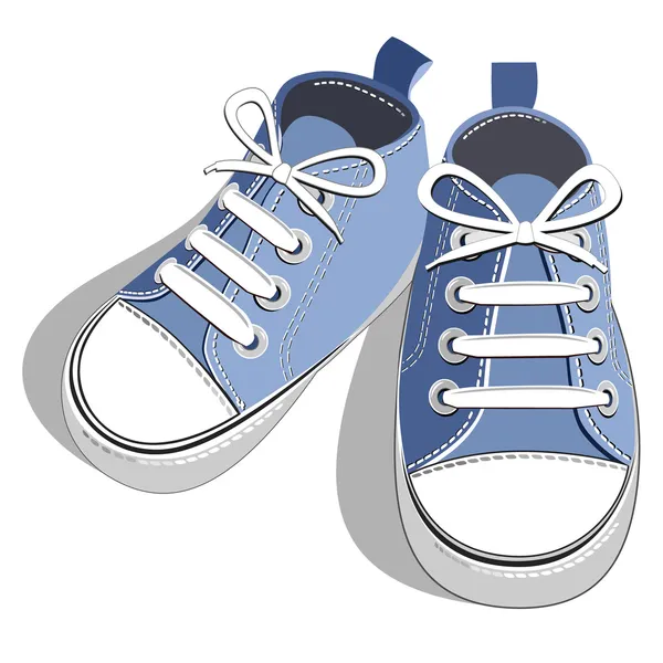 Barn blå sneaker — Stock vektor