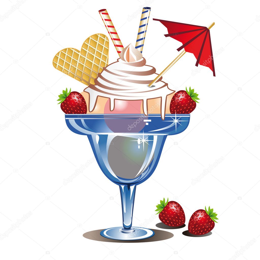 Stock Illustration Ice Cream With Strawberry