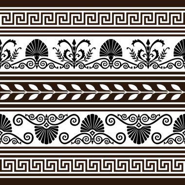 Set of antique borders and elements clipart