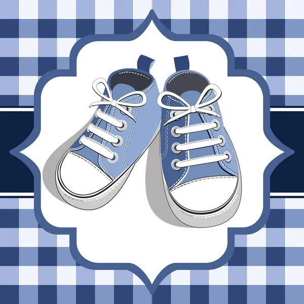 Zapatilla niños azul — Vector de stock