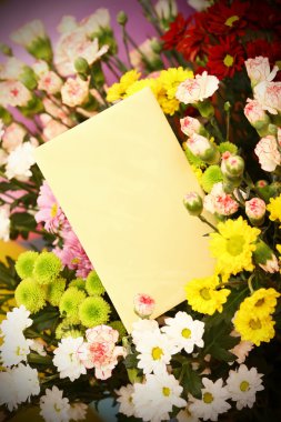 Blank card and flowers clipart