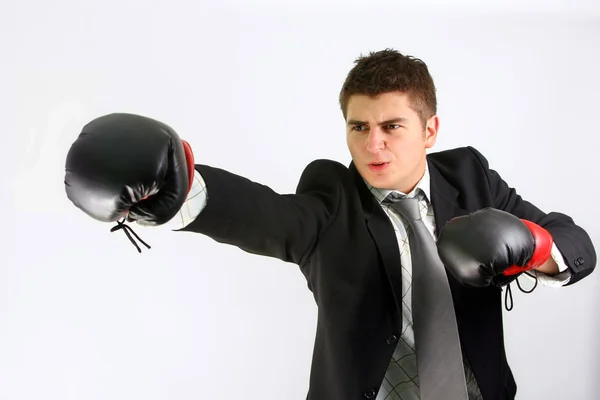 Boxing businessman — Stock Photo, Image