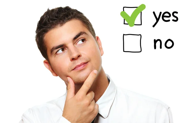 Young businessman voting Royalty Free Stock Images