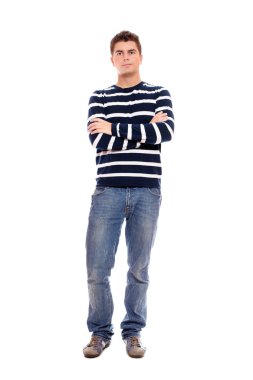 Young man standing firmly clipart