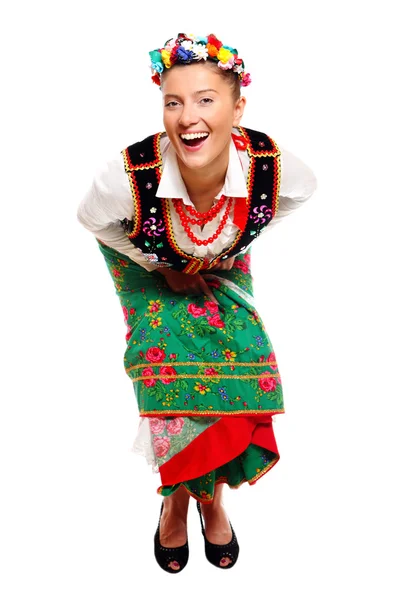 波兰在一个传统的衣服的女孩 — 图库照片