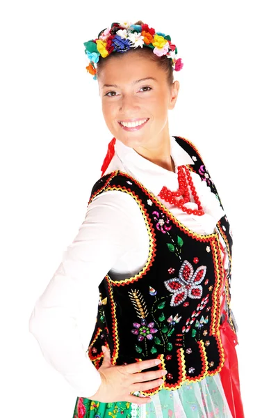 Polska traditionella dansare — Stockfoto