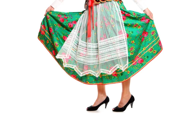 Польская девушка в традиционном костюме — стоковое фото