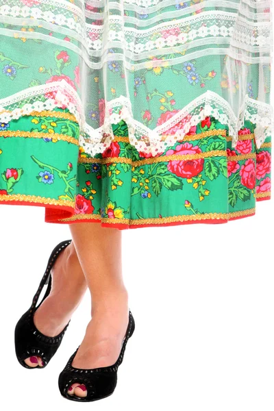 Lengyel lány, egy hagyományos ruhát — Stock Fotó