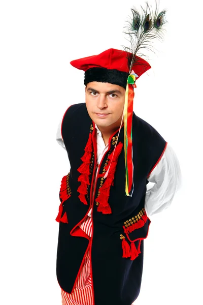 Polnischer Mann in traditionellem Outfit — Stockfoto