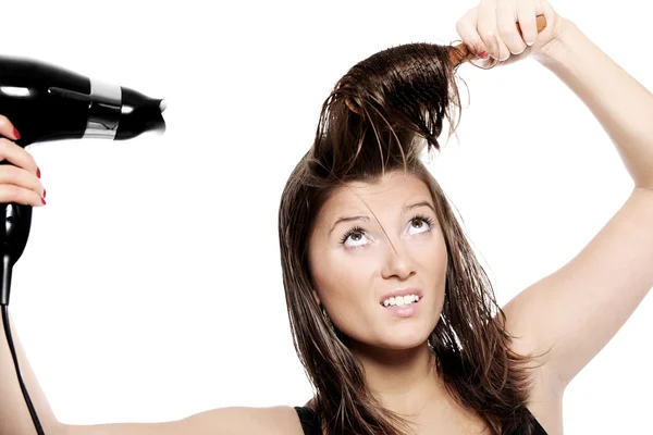 Lutar com o cabelo — Fotografia de Stock