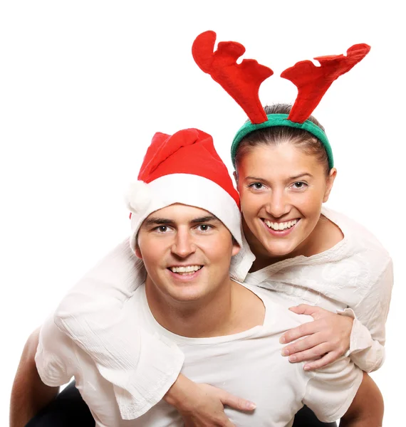 Santa and reindeer — Stock Photo, Image