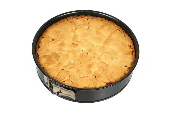 Apple cake in tin — Stock Photo, Image
