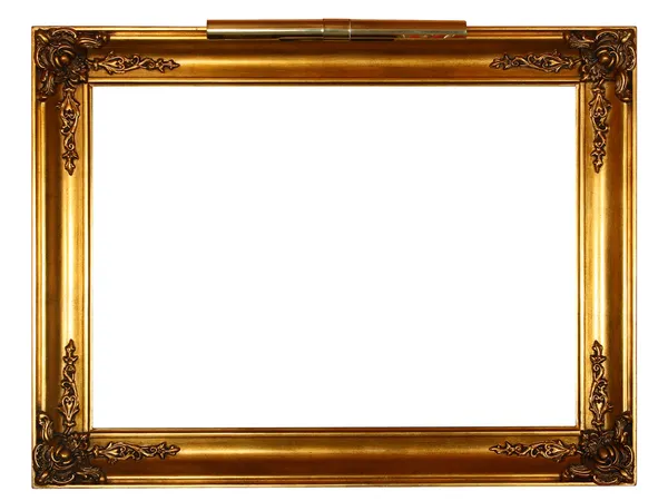 Золотая рамка с лампой — стоковое фото