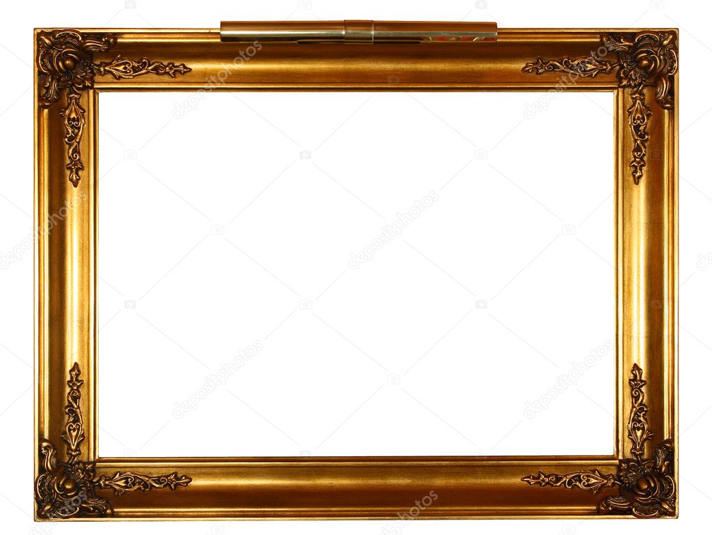 Gold frame with lamp