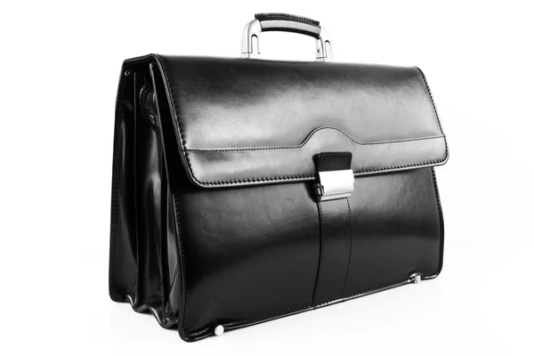 stock image Black leather briefcase