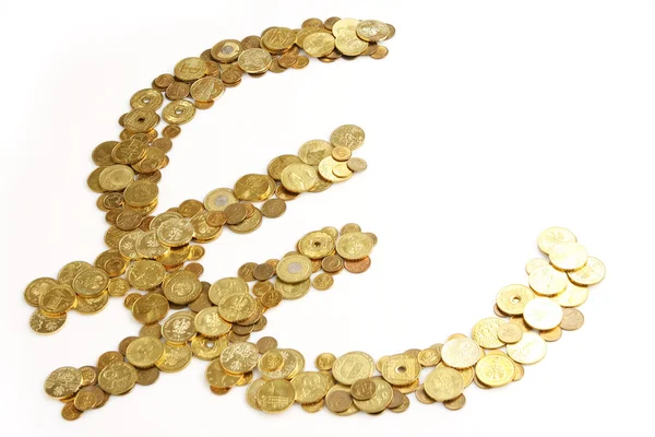 Złoty Znak Euro Dokonywane Złotych Polskich — Zdjęcie stockowe