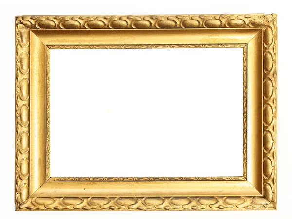 Старая Античная Золотая Рамка Белом Вырезкой Пути — стоковое фото