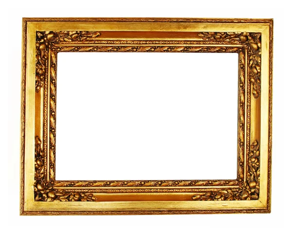 Old Antique Gold Frame White Clipping Path — Stock Photo, Image