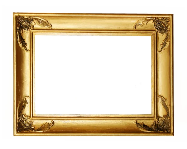 Old Antique Gold Frame White Clipping Path — Stock Photo, Image