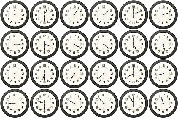 Zegar Avery Pół Godziny Białym Tle — Zdjęcie stockowe