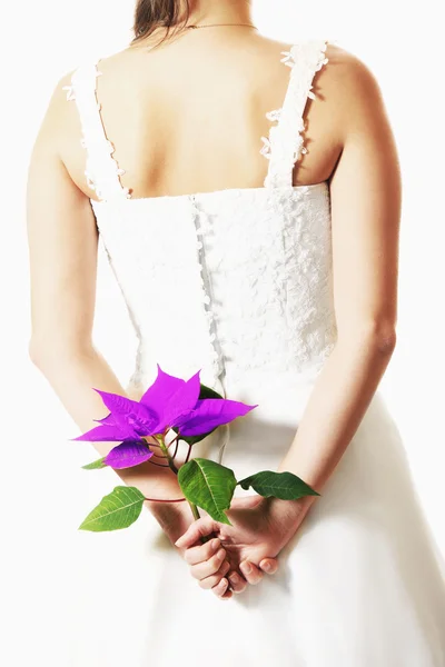 Braut mit Blume — Stockfoto